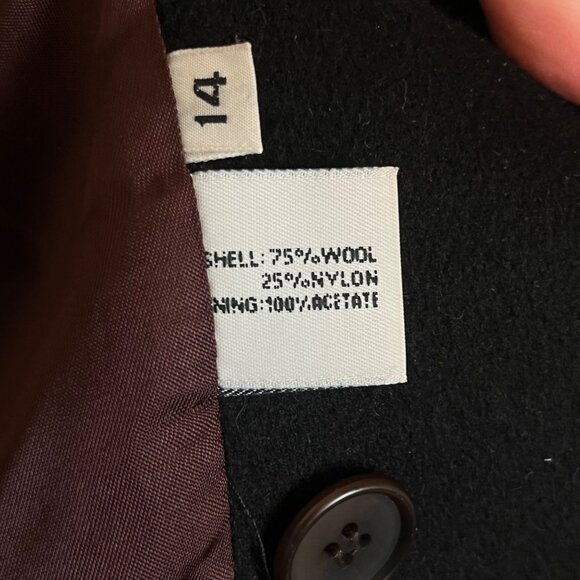 Forecaster Womens Wool Jacket Brown Black Button Up Lined Plus Size 14 Oversized - Picture 5 of 6